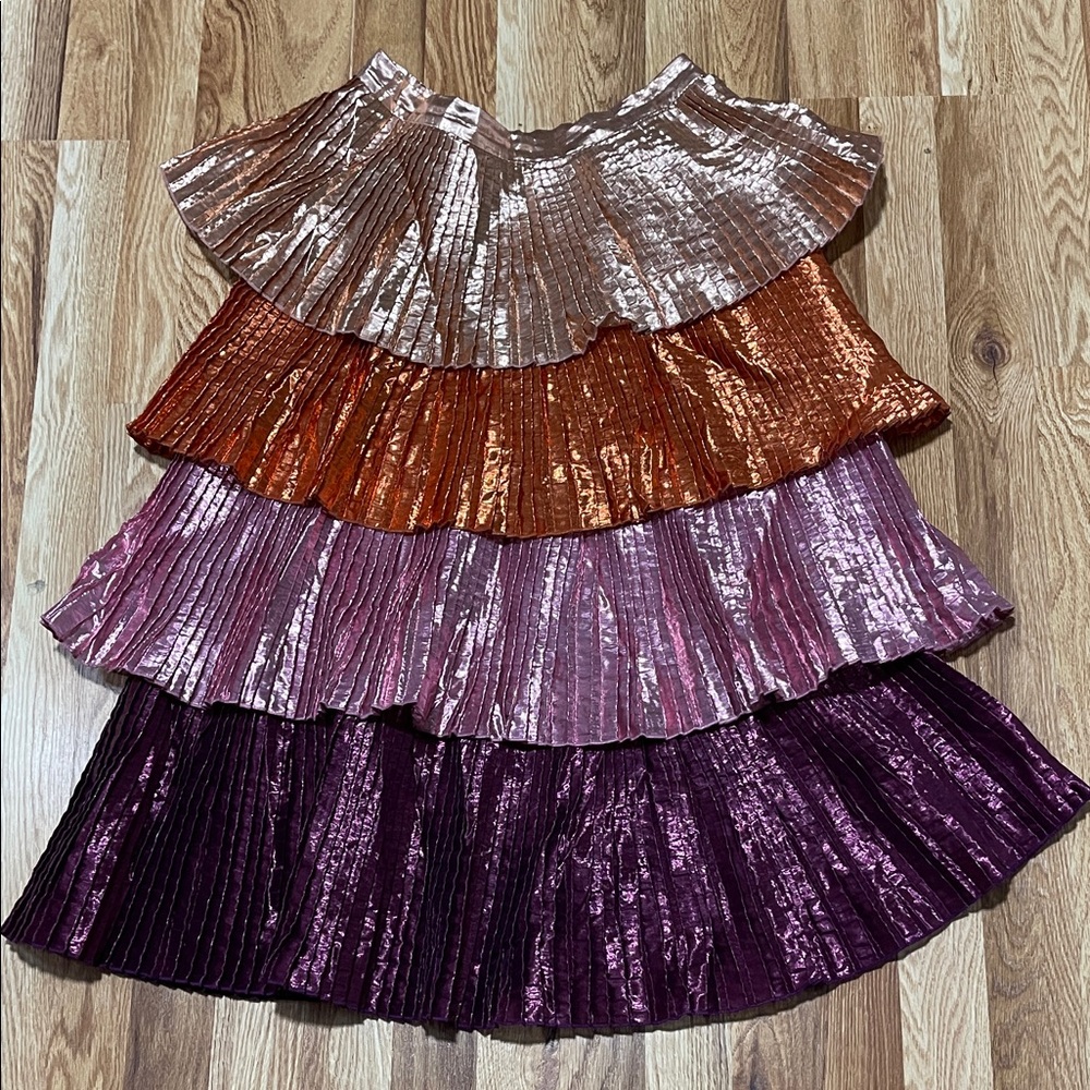 Delfi Collective Metallic Tier Skirt Set